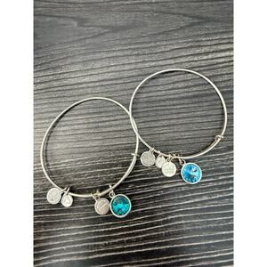 6/$25 Alex & Ani Blue Birthstone/Gemstone Bracelet Bundle (2)